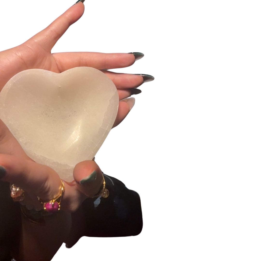 Heart Shaped Selenite Plate