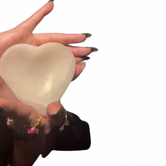 Heart Shaped Selenite Plate